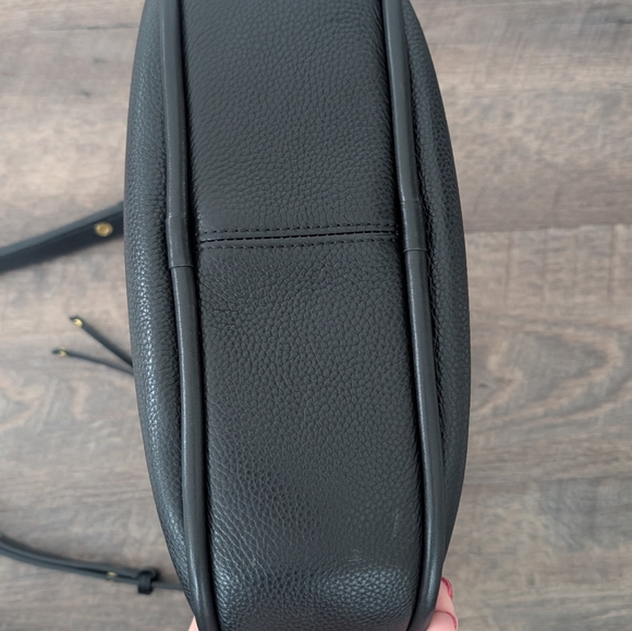 Black Hobo Bag with Adjustable Strap and Soft Leather - Picture 7 of 8